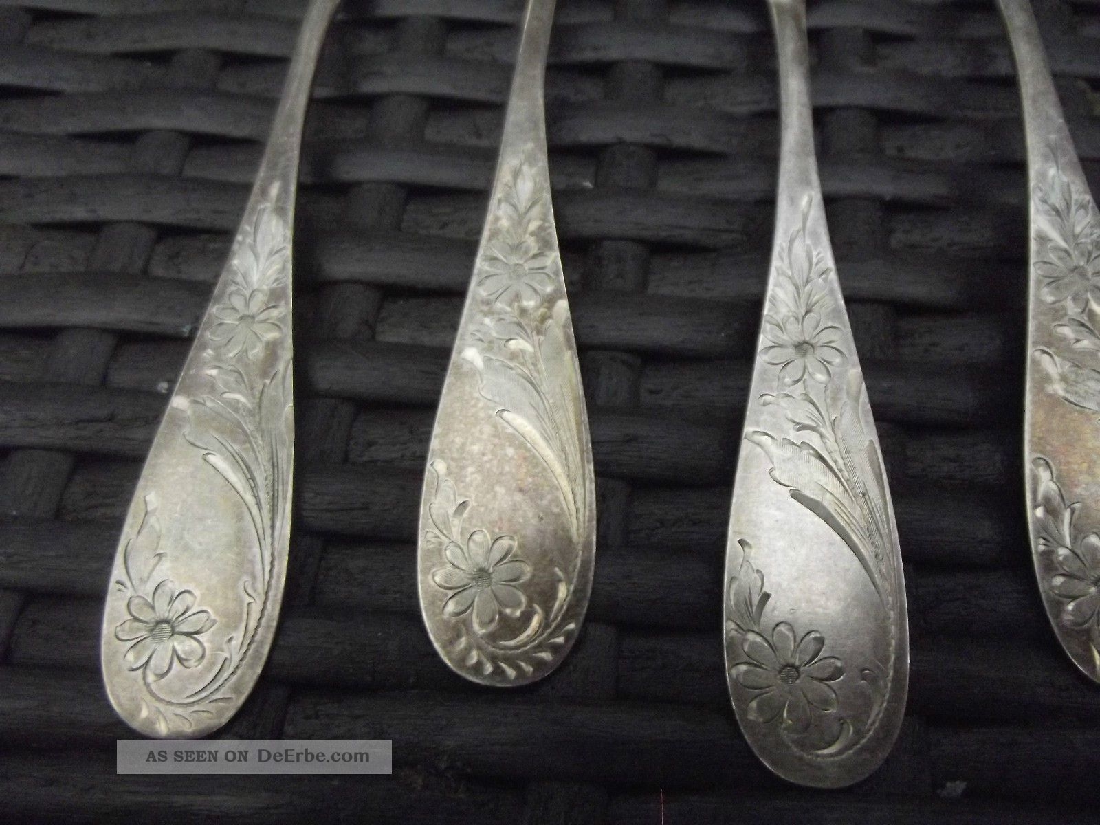 9 Kaffeelöffel Jugendstil Florales Dekor Silber 800 Objekte vor 1945 Bild