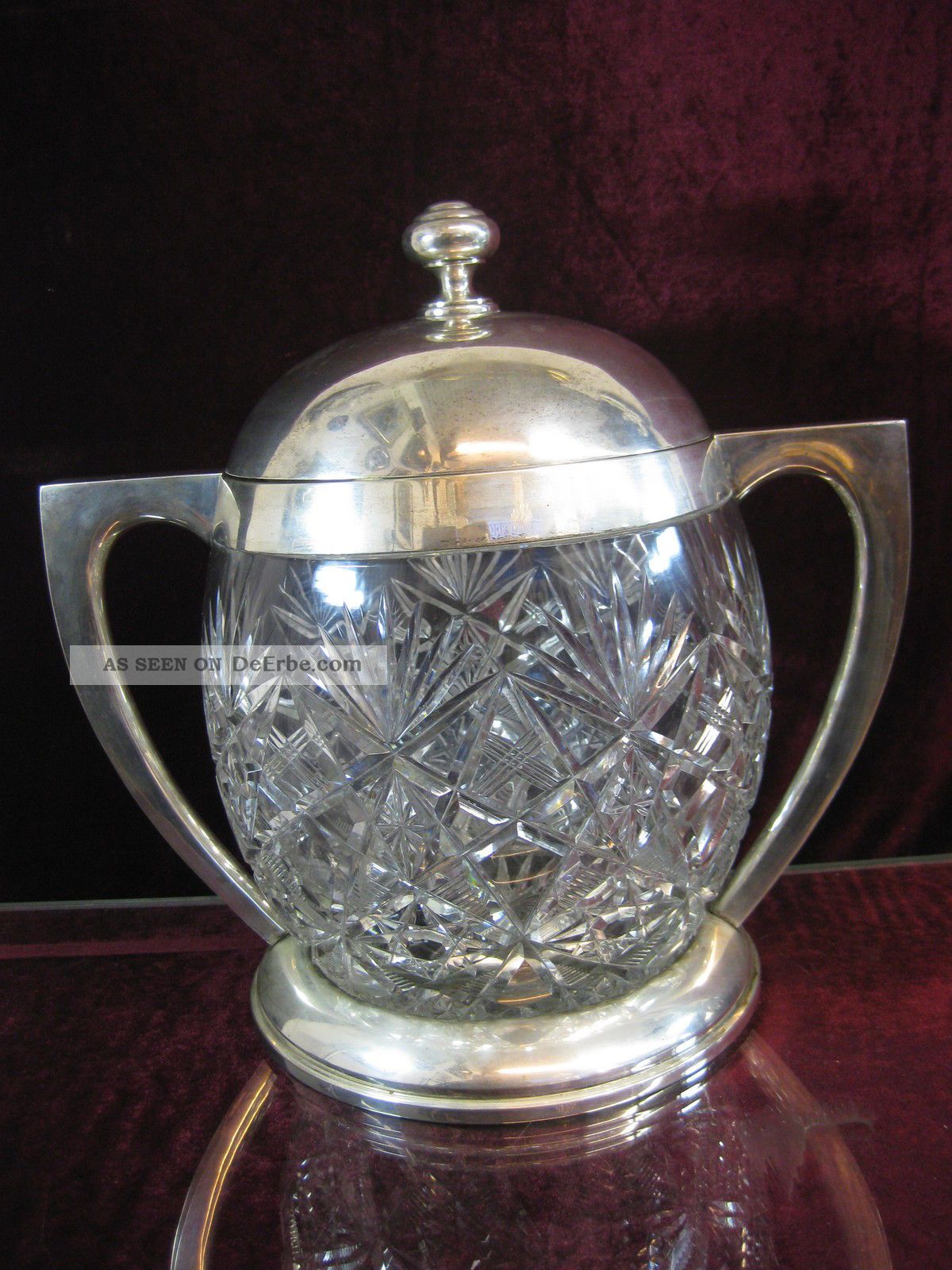 Art Deco Silber Bowle 800 Silber Punze Kristall Jugendstil Objekte vor 1945 Bild