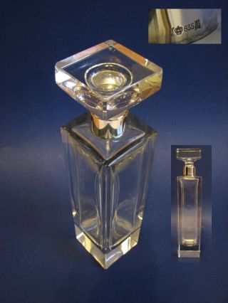 Art Deco Whiskey - Kristall - Glas - Karaffe,  835er Silber Bild