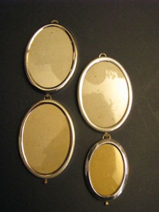 4 Kleine Bilderrahmen In 925 Silber & Punziert,  Englisch,  Ineinander Hakbar Bild