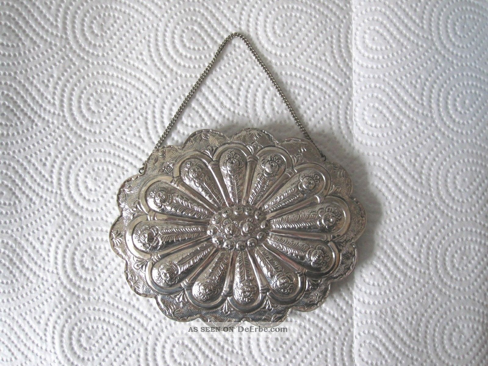 Ovaler Spiegel Mit 800 Er Silber Montierung,  14,  0 X 11,  0 X 1,  5 Cm,  Im Kasten Objekte vor 1945 Bild