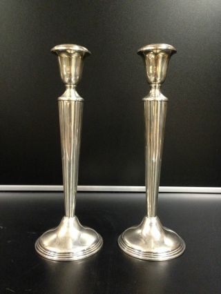 2 Elegante Kerzenständer Aus Sterlingsilber,  Ca.  25 Cm Bild