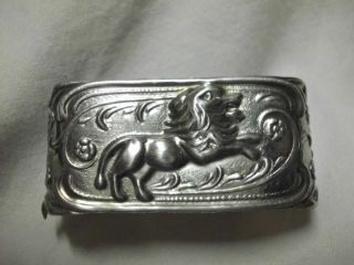 Hübscher Serviettenring - Löwe - Silber - Gepunzt/lovely Napkin Ring - Silver - With Lion Bild