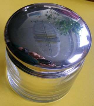 Formschöne Dose Aus Glas Mit Versilbertem Deckel 7,  5 Cm Hoch Ø 8 Cm Edzard Bild
