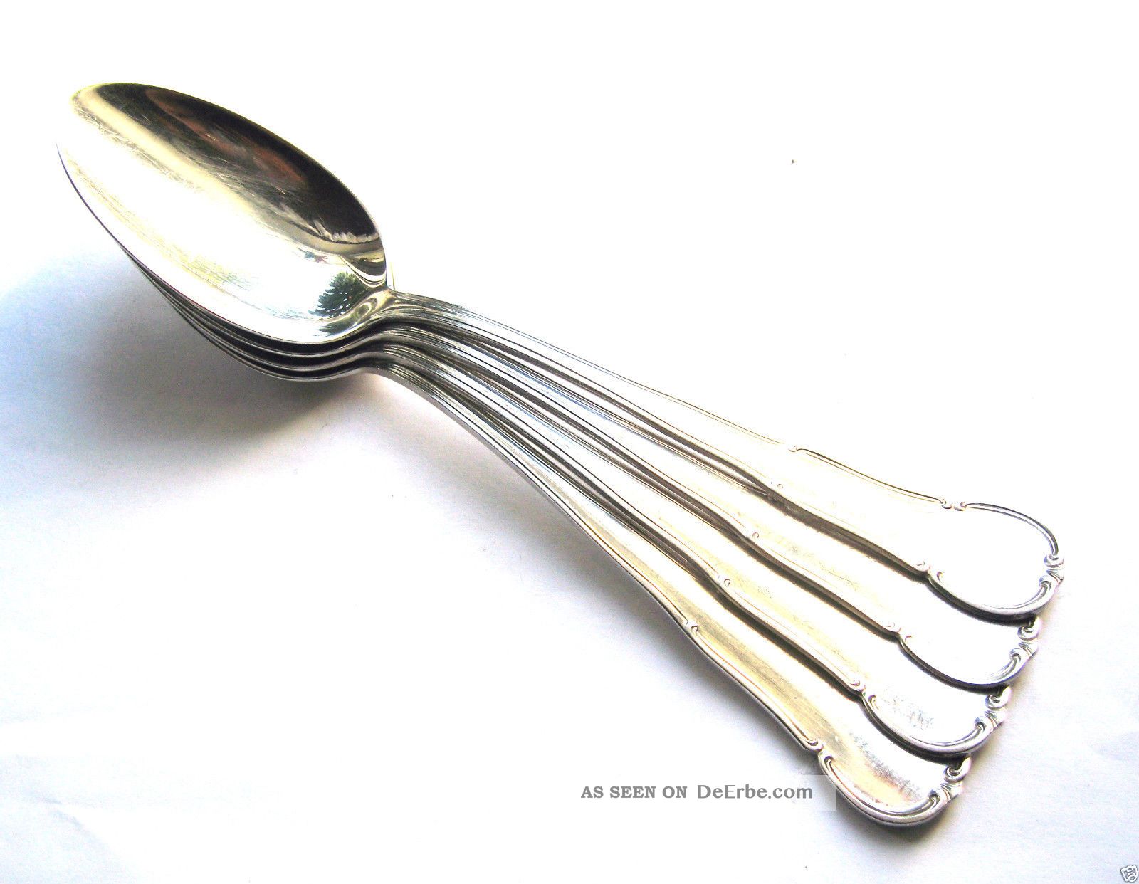 4 Dessertlöffel Wmf 3200 Barock 90 Er Silber Versilbert Besteck Löffel Objekte ab 1945 Bild