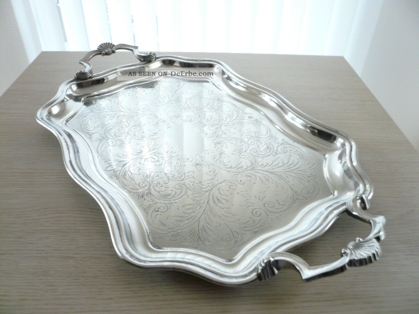 ♛ Herrliches Englisches Silber - Tablett 