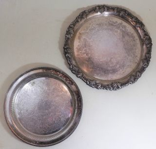 Tabletts,  Versilbert - 2 Stk.  Ca.  1930 - 50 Aus Den Usa - Schön Verziert Bild