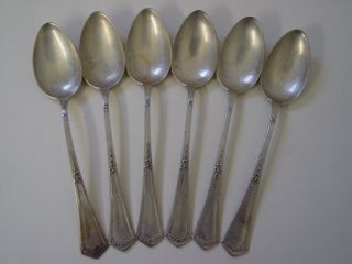 6 Tee / Kaffee Löffel Silber 800 Jugendstil Bild
