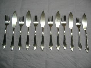 Wmf 900 Fächer Fächermuster Fischbesteck 6 Personen Mit Schwalbe Sehr Selten Top Bild