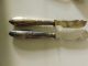 Jugendstil 2 Buttermesser Und Gabel 800er Silber,  Floral Verzierte Griffe Objekte vor 1945 Bild 3
