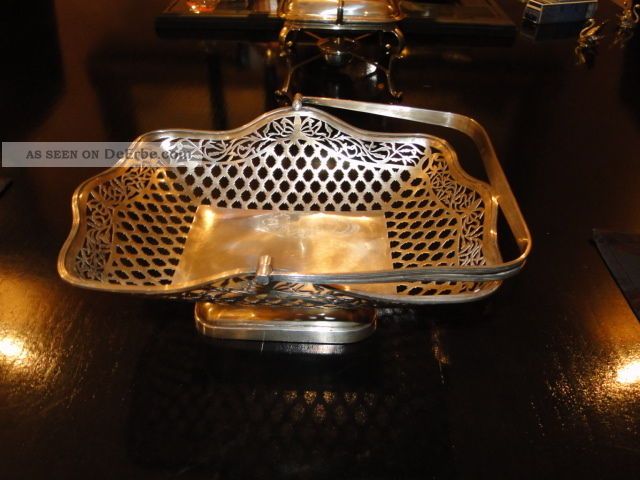 Sehr Alter Silberkorb,  Obstschale / Brotkorb,  925 Sterling Silber Massiv,  655 Gr Objekte vor 1945 Bild