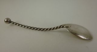 Alter 925er Silberlöffel - Gedrechselter Griff - Länge 14,  5 Cm (1 - 27 - 12) Bild