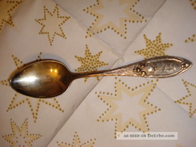 800er Silber 1 Teelöffel Halbmond & Krone (alt) Objekte vor 1945 Bild