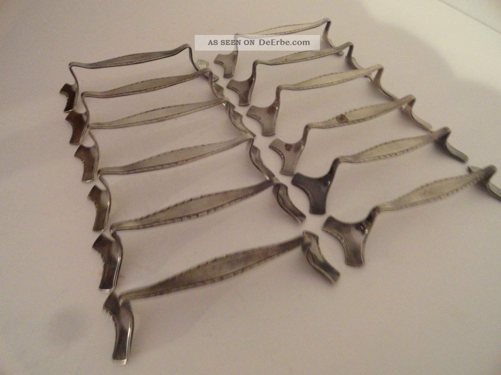 Sehr Schöne Jugendstil Messerbänke,  Messerbänkchen - 12 Stück - 90er Silber Objekte vor 1945 Bild