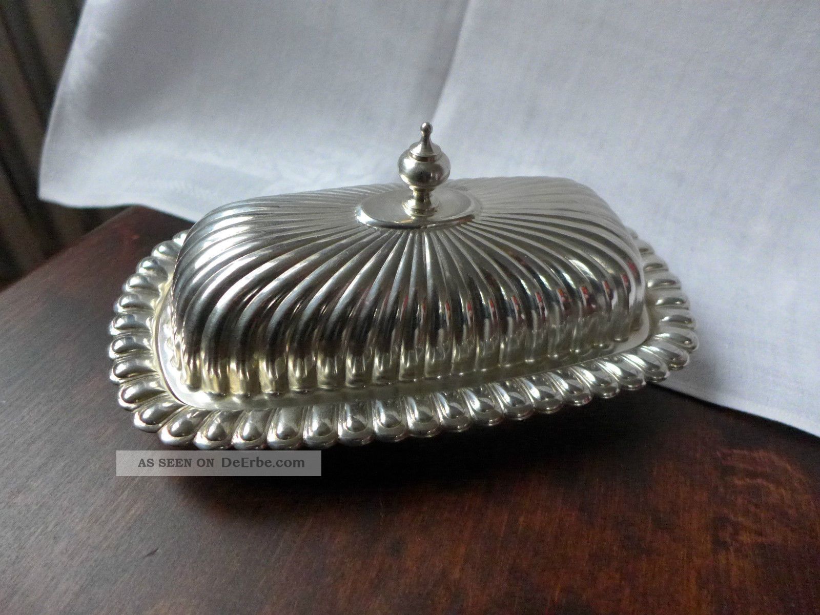 Käseglocke / Butterglocke Versilbert Fa.  Meneses Spain - Sehr Edel Objekte vor 1945 Bild