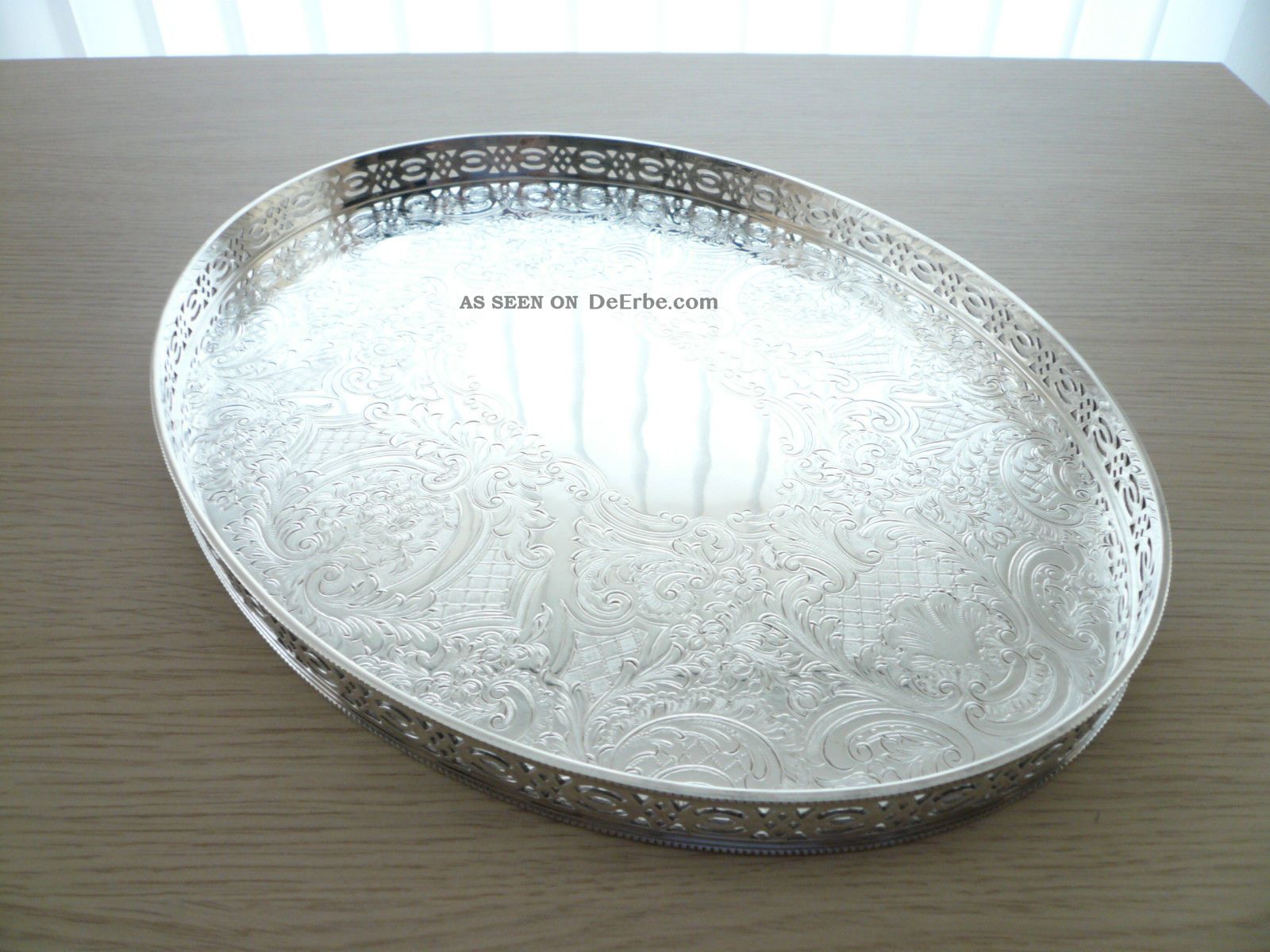 Herrliches Ovales Silber - Tablett 