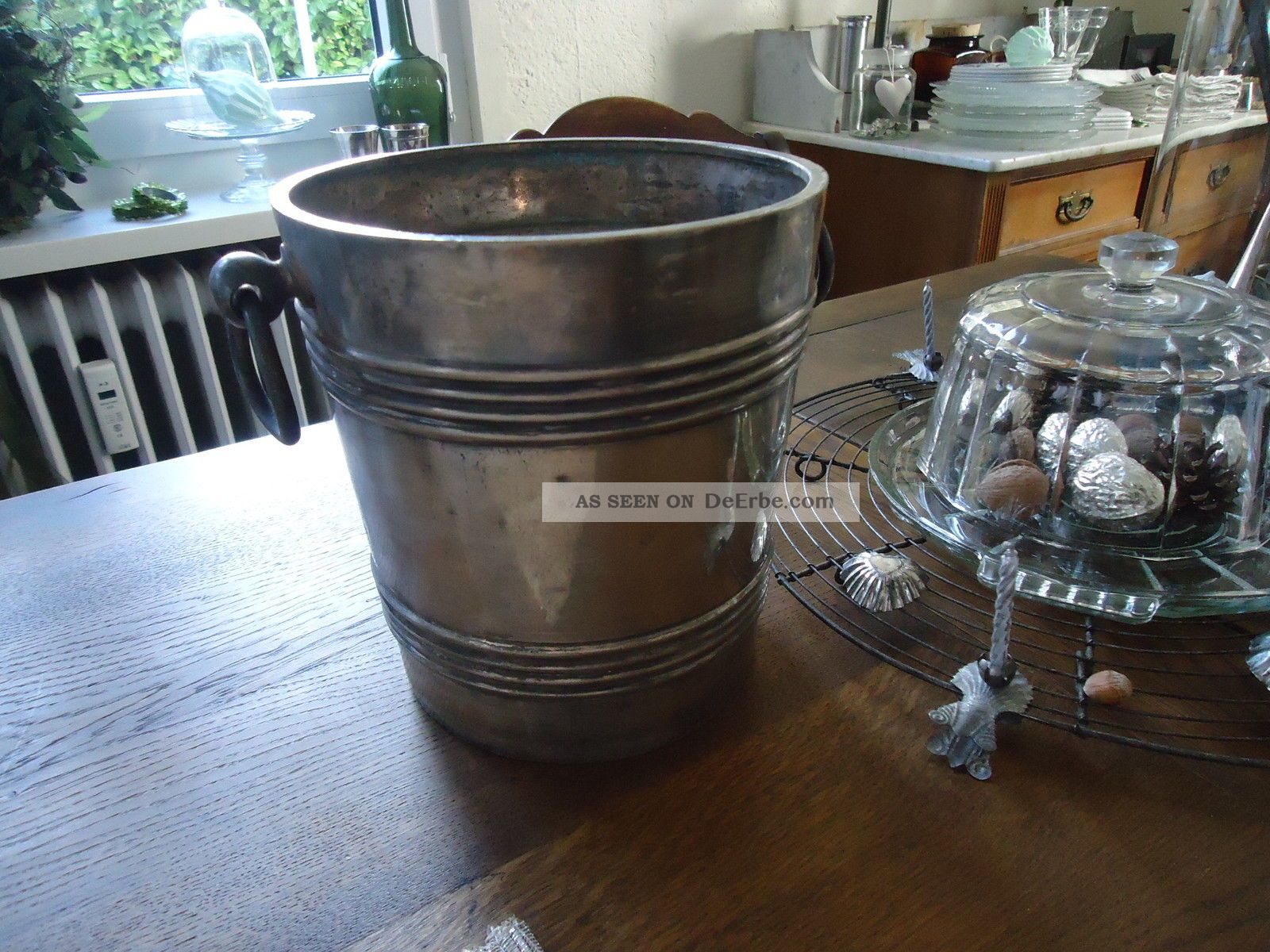 Uralter Sektkühler Frankreich Shabby Silber Gepunzt Maison Rouge Strasbourg Objekte vor 1945 Bild