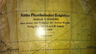 Raeth - Physikalischer Erdglobus - Holzfuss - Alt - 1949 Bild