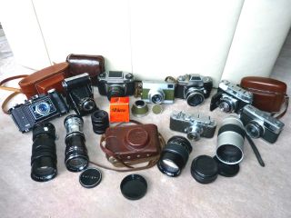 Alte Kameras Und Alte Objektive Konvolut,  Viele Teile Bild