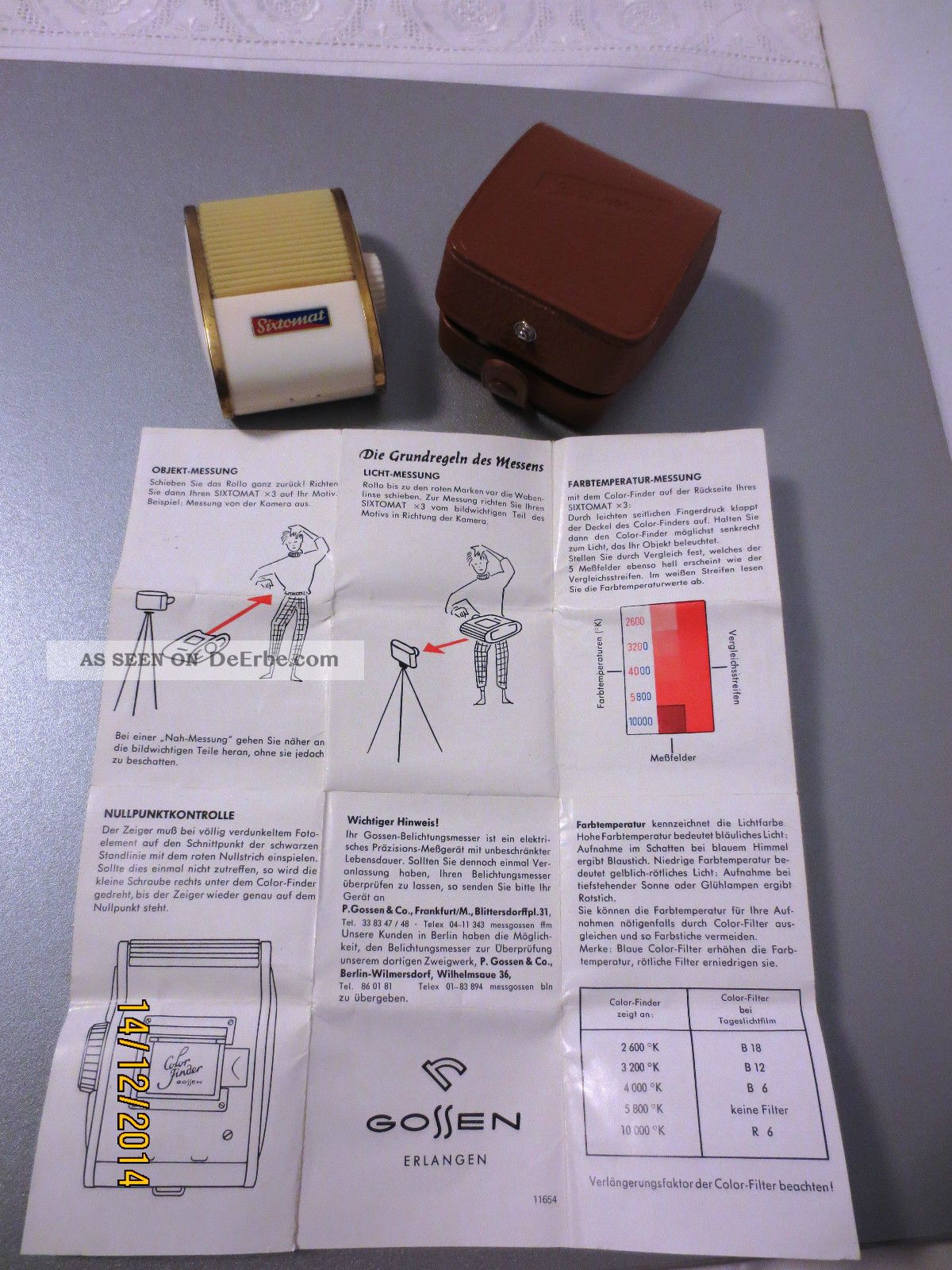 Posemètre Sixtomat Vintage Années 50 - Fonctionnel Avec Son Étui - Collection