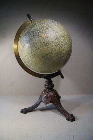 Schwerer Antiker Globus Frankreich Um 1910 Bild