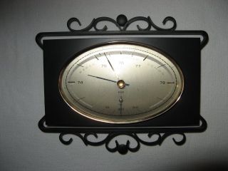 Älteres Sundo Barometer Mit Thermometer Im Eisen / Schmiedeeisen - Gehäuse Bild