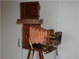 Antik Kamera Lancaster Instantograph Holz Balgenkamera V.  1892 Wray London Bild