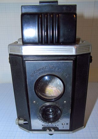 Alter Bakelit Fotoapparat Brownie Reflex Synchro Model Made In Usa By Eastman Ko Bild