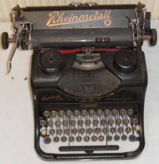 Alte Schreibmaschine Rheinmetall Rheinita,  Schwarz,  Bastlerobjekt,  Ca.  1930er Bild