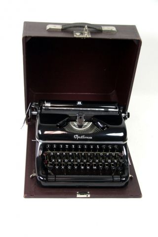 Alte Optima Elite Reise Schreibmaschine Im Koffer Typewriter Ersatz - Farbband Bild