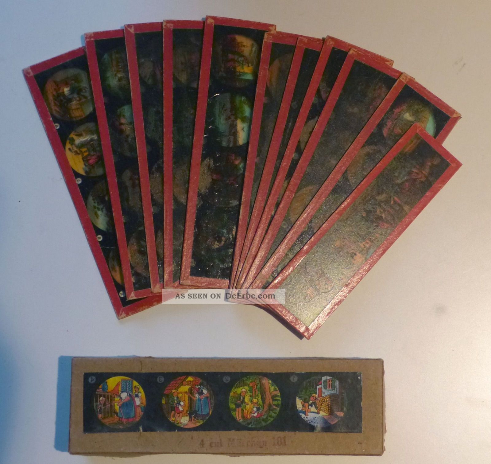 12 Glasbilder Bildstreifen Für Laterna Magica Im Karton Film & Bildprojektion Bild
