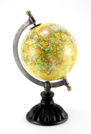 Globus Deko Mini Weltkarte Weltkugel Metall Erdkugel Erde Welt Tischglobus Karte Bild