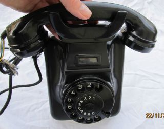 Altes W48 Telefon W49 Telefono Wandtelefon Aus Bakelit Firma Hagenuk Antik 50er Bild