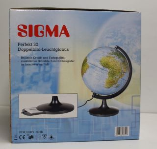 Globus Beleuchtet - Mit Zwei Kartenbilder & Ortsregister - Marke: Sigma Bild