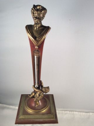 Thermometer,  19.  Jhrdt. ,  Bronze,  Faun.  Dekorativ Selten Bild