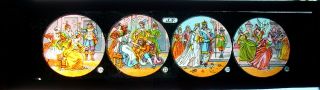 Antike Bildplatte Mit 4 Glasbildern Märchen Für Laterna Magica Um 1900 Rar (b) Bild