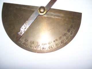 Antike Zeichenhilfe Gradmesser Schrägmaß Winkelmesser Winkelmaß Zirkel Messing Bild