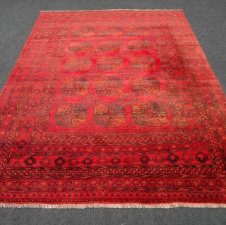 Orient Teppich Afghan Alt Andkhoi Rot 262 X 203 Cm Perserteppich Red Carpet Rug Bild