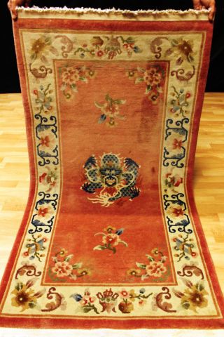 Schöner Drachen Art Deco Chinateppich 165x90cm Orient 3657 Tapis Carpet Dragon Bild