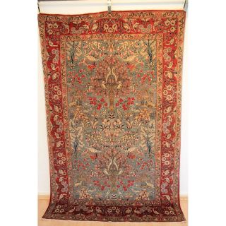 Antiker Großartiger Feiner Hangeknüpfter Perser Orientteppich Lebensbaum Carpet Bild