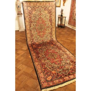 Prachtvoller Handgeknüpfter Seidenteppich Läufer Seide Tappeto Carpet 120x330cm Bild