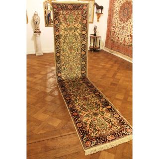 Prachtvoller Handgeknüpfter Seidenteppich Läufer Seide Tappeto Carpet 81x375cm Bild
