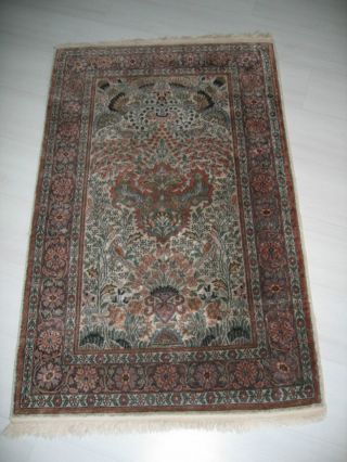 Kaschmir Seide Kashmir Orient Teppich 125 X 78 Cm Sehr Feine Knüpfung 420.  000 Bild
