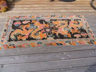 Antiker Drachenteppich Tibet Bild