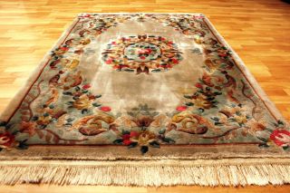 Aubusson Art Deco China Teppich Seiden Glanz 190x120cm 3384 Tappeto Carpet Bild