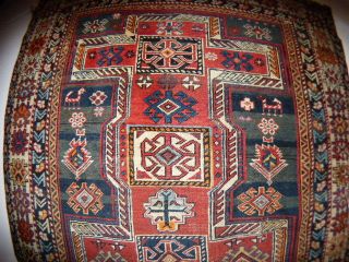 Antiker Kaukasische Schlrwn Teppich - 1920 W/w - Maße204x128 Bild