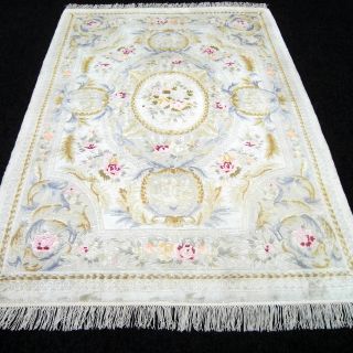 Chinesischer Seiden Teppich 241 X 169 Cm Orientteppich China Silk Rug Carpet Bild