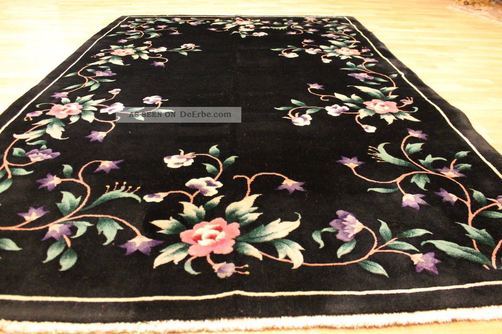 Aubusson Art Deco China Teppich Seiden Glanz 255x166cm 3222 Tappeto Carpet Teppiche & Flachgewebe Bild