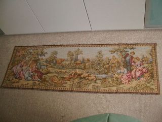 Schönes Altes Gobelin - Bild Wandbild - Made In France All Cotton - Kunst F.  Schloß Bild