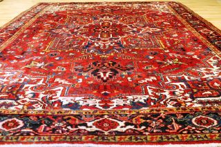 Alter Heriz 360x255 Cm Top Orient Teppich Tappeto Brücke 3190 Rug Carpet Rug Bild
